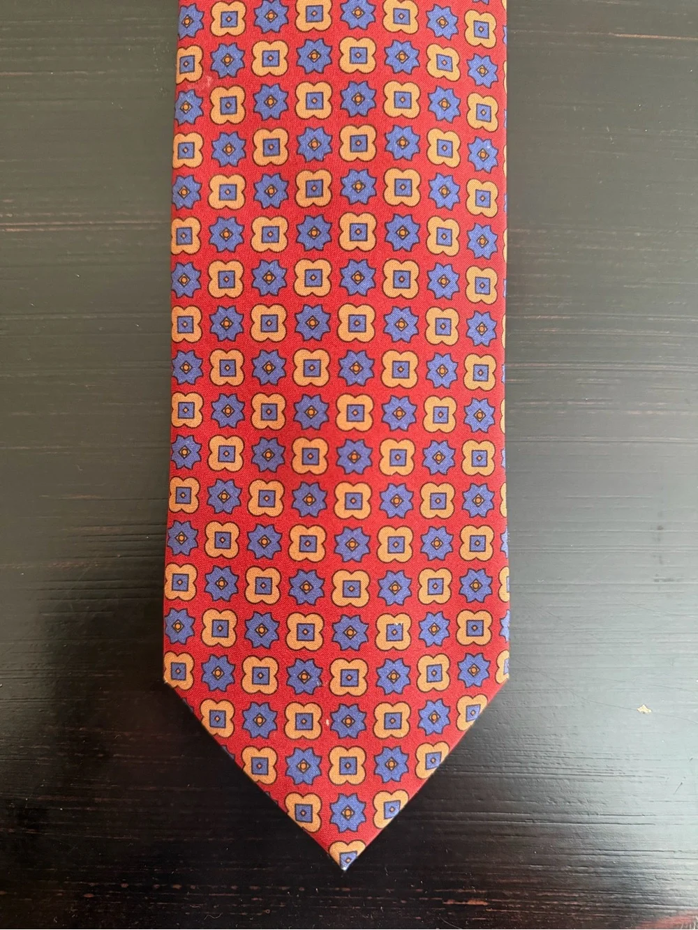 Pair of Miller Brothers Ltd. Patterned Silk Neck Ties
